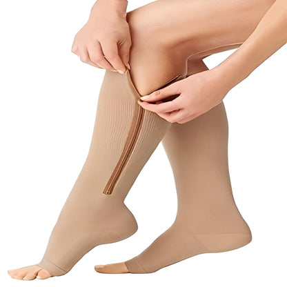 Compression Socks 20–30 mmHg with Zipper Design