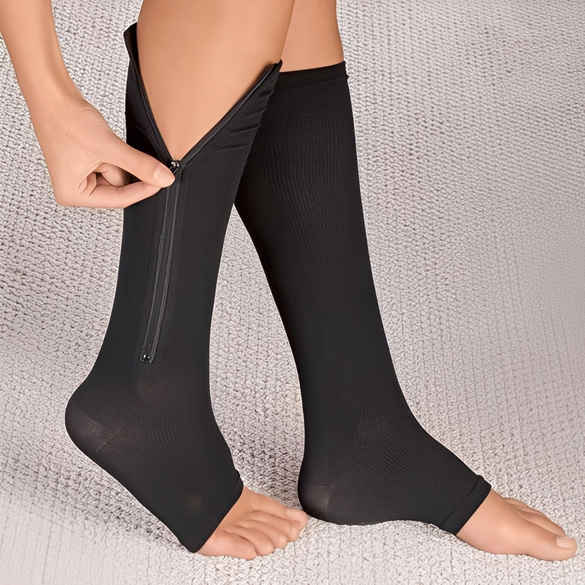 Compression Socks 20–30 mmHg with Zipper Design