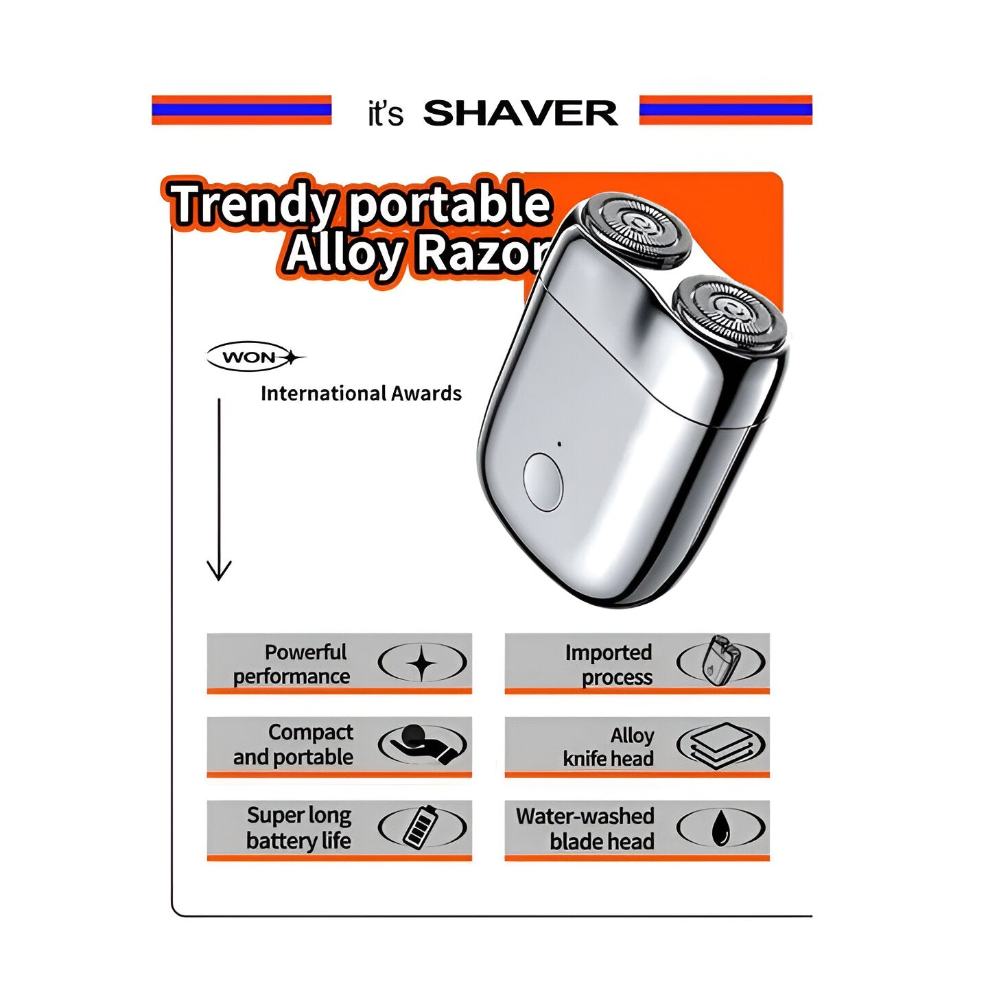 Men's Electric Shaver Mini Magnetic for Face and Beard