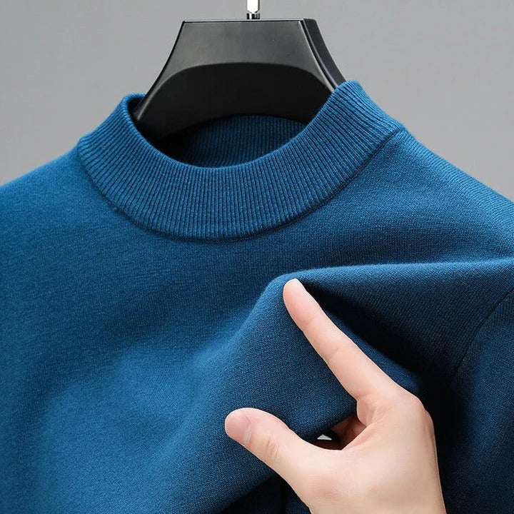 Men's Cashmere Knitted Sweater with Detailed Hem