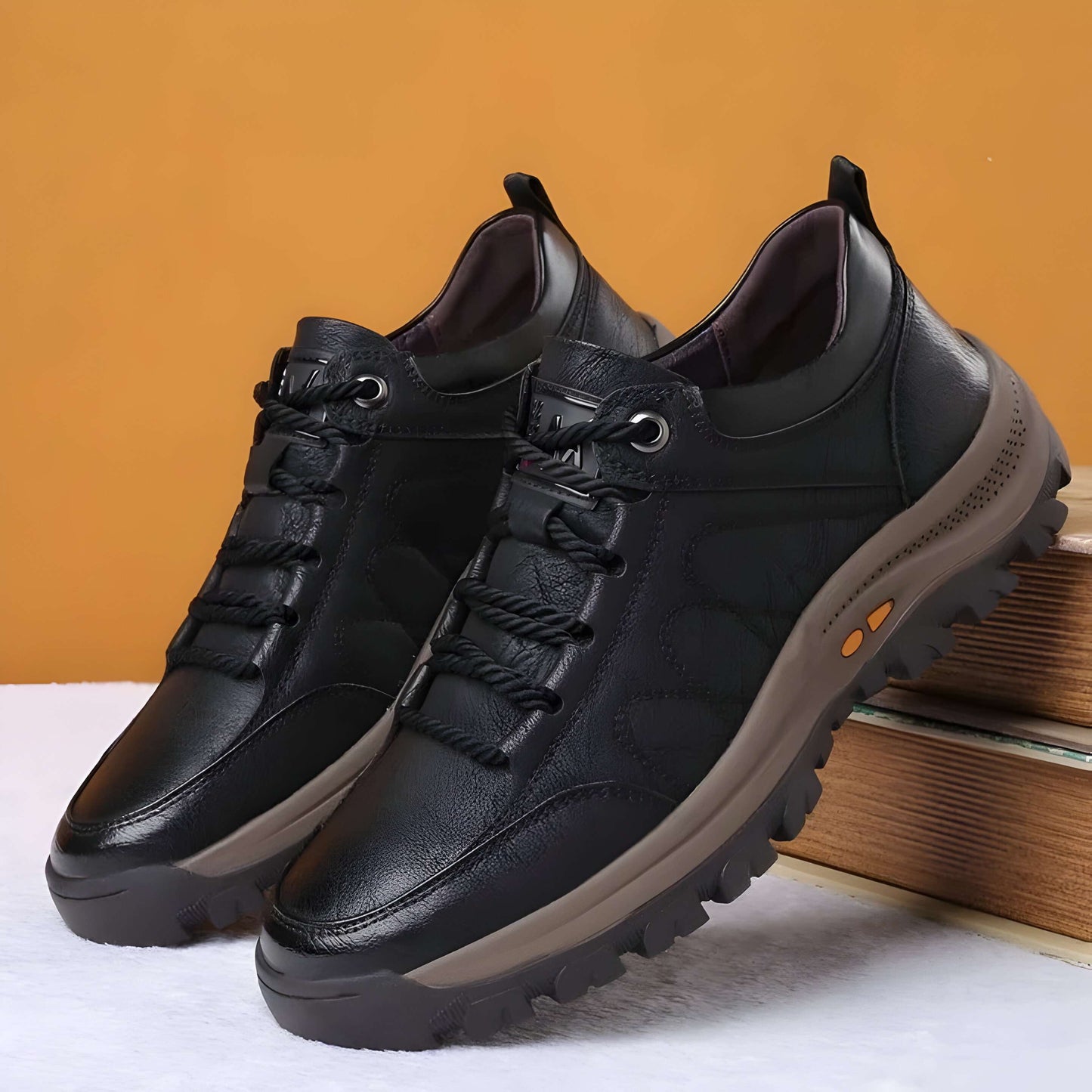 Orthopedic Shoes for Men of Leather with Supportive Insole