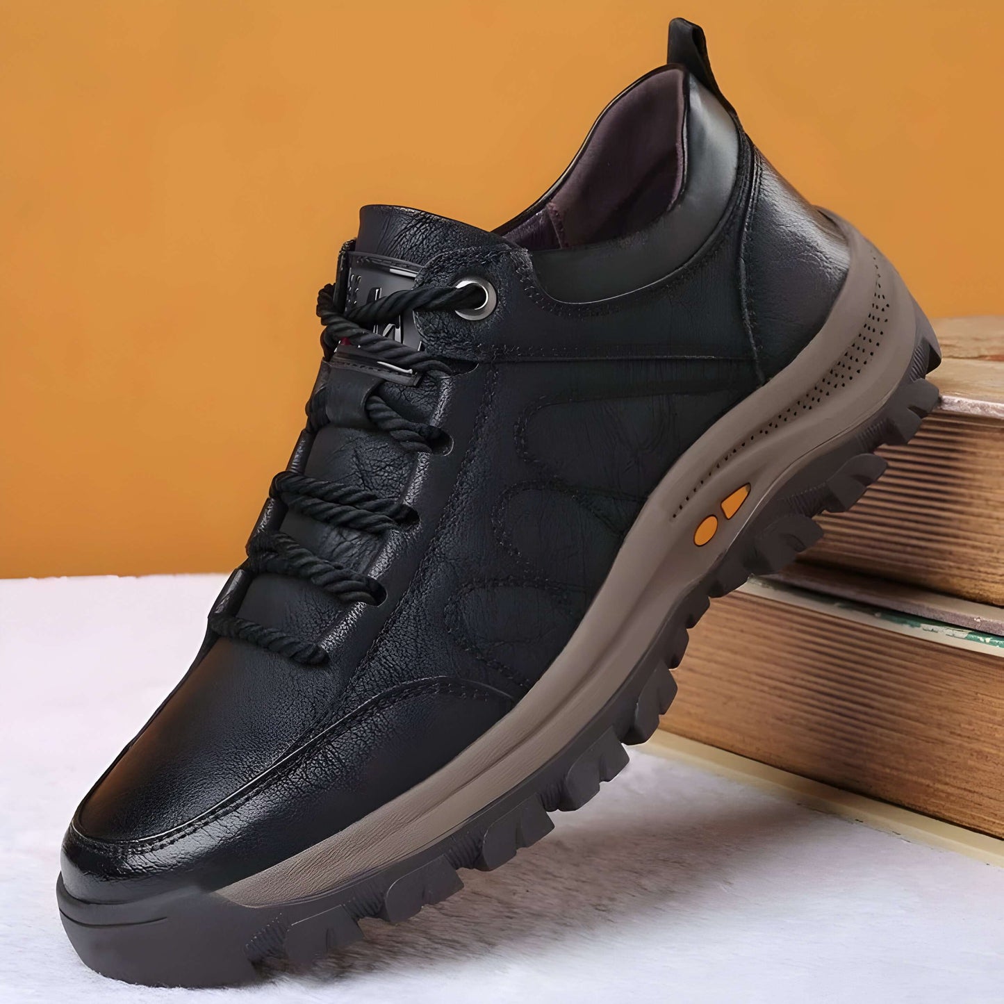 Orthopedic Shoes for Men of Leather with Supportive Insole