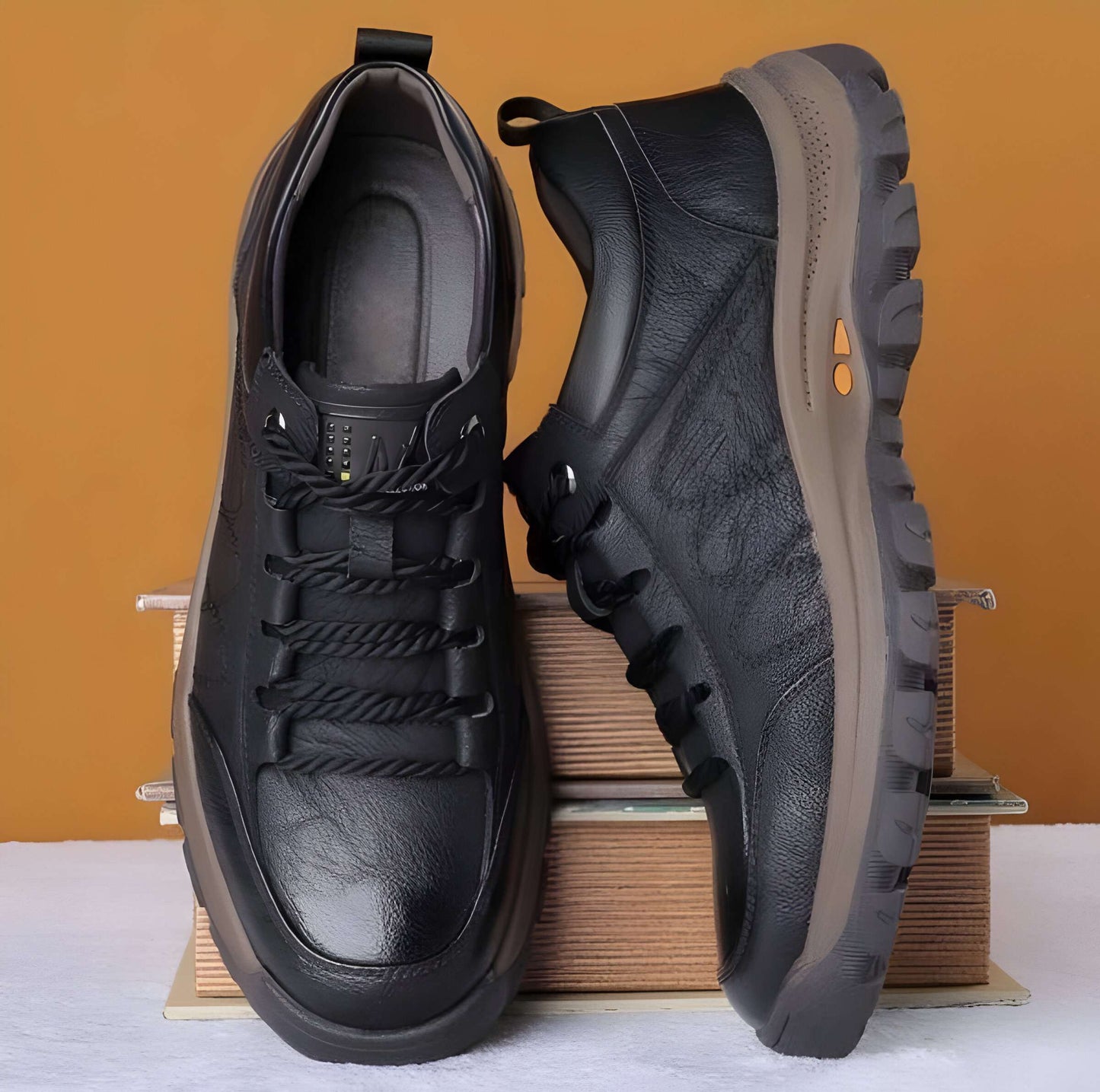 Orthopedic Shoes for Men of Leather with Supportive Insole