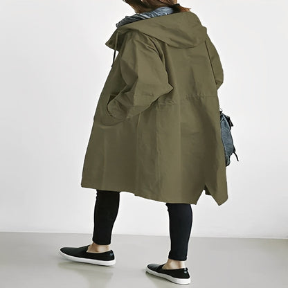 Women Trench Coat Hooded and Waterproof