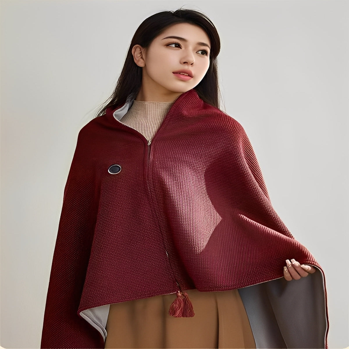 Portable Heated Shawl for Home and Office Warmth