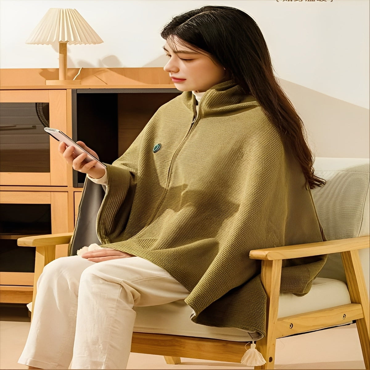 Portable Heated Shawl for Home and Office Warmth