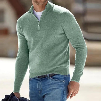 Cashmere Sweater Men's Zippered for Casual Wear