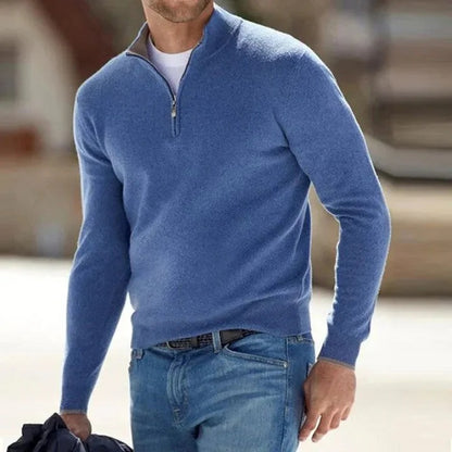 Cashmere Sweater Men's Zippered for Casual Wear