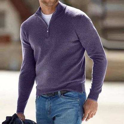 Cashmere Sweater Men's Zippered for Casual Wear