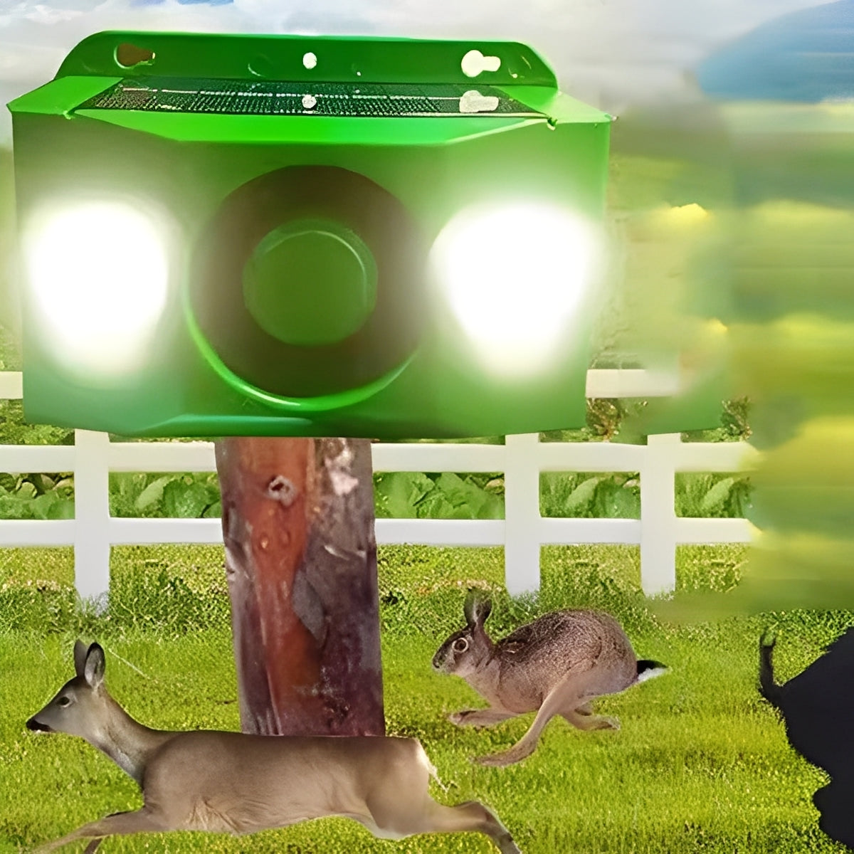 Animal Repellent Solar Powered Warning Lights for Night