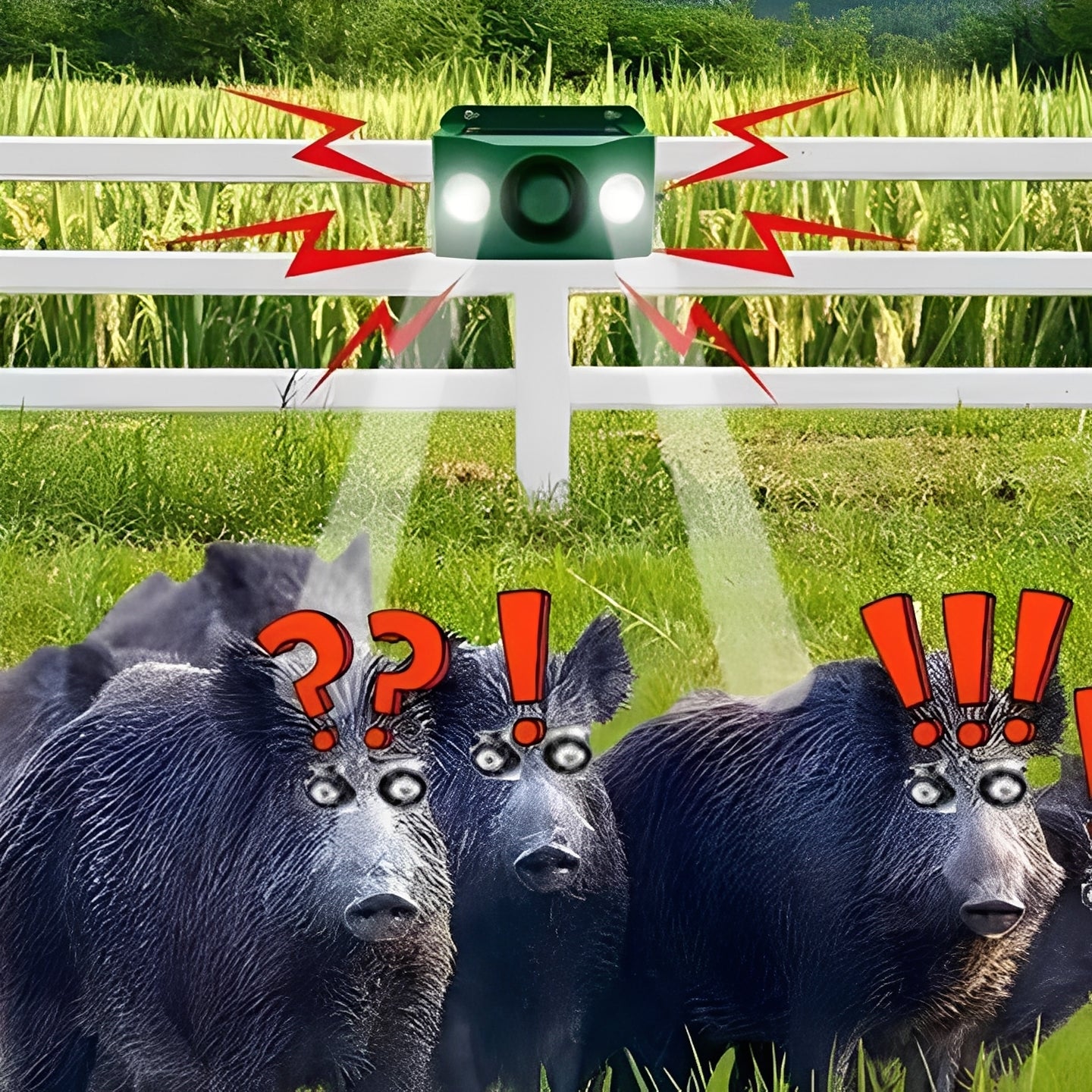 Animal Repellent Solar Powered Warning Lights for Night