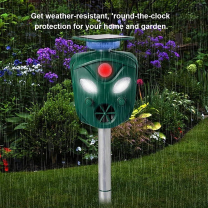 Animal Repeller Solar Powered Ultrasonic 360 Degrees Coverage