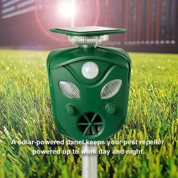 Animal Repeller Solar Powered Ultrasonic 360 Degrees Coverage