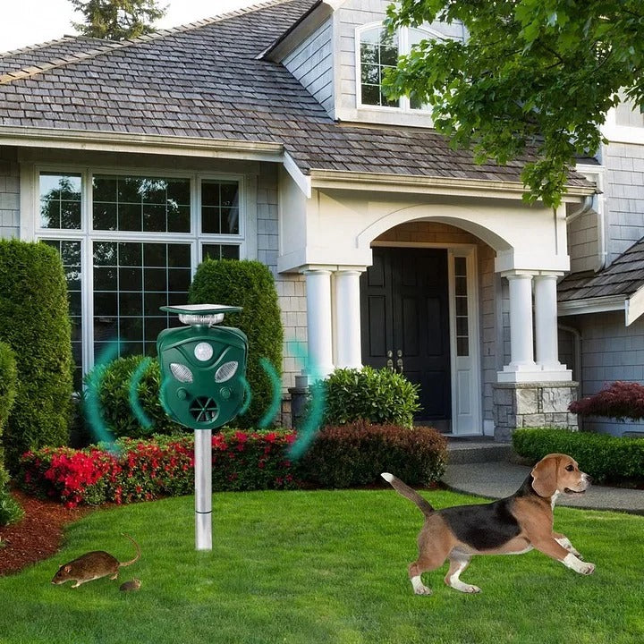 Animal Repeller Solar Powered Ultrasonic 360 Degrees Coverage