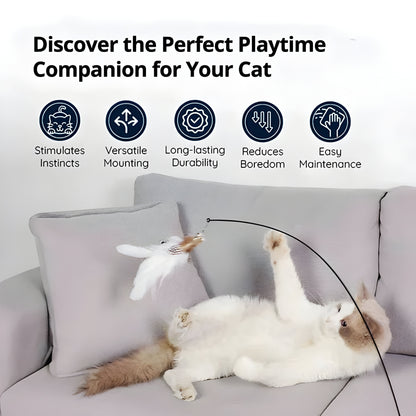 Feather Bird Simulation Toy Set for Cats and Kitten Play