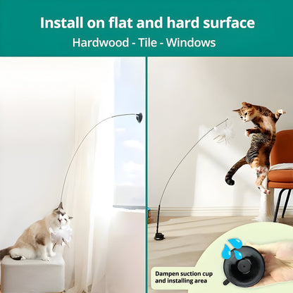 Feather Bird Simulation Toy Set for Cats and Kitten Play