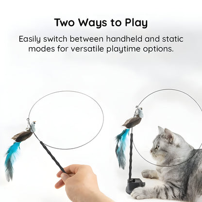 Feather Bird Simulation Toy Set for Cats and Kitten Play