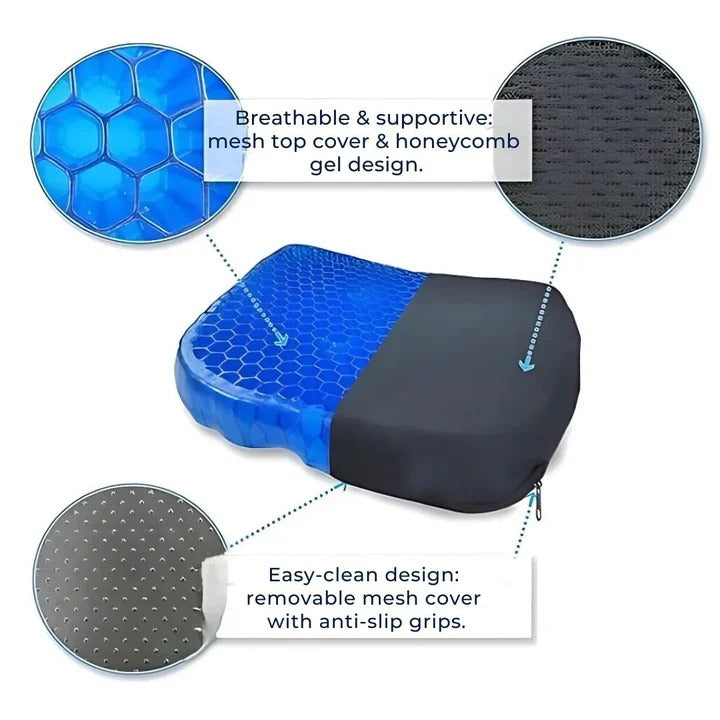 Ergonomic Gel Seat Cushion for Office Car and Wheelchair Lower Back Support