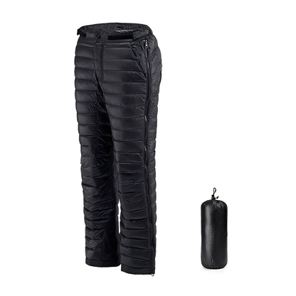 Outdoor Hiking and Skiing Pants Thermal Goose Down with Zipper