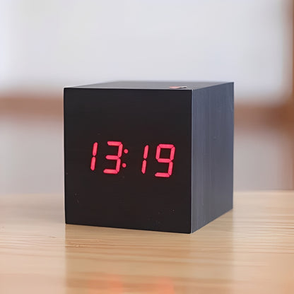 Digital Wood Clock Modern Style and LED Display
