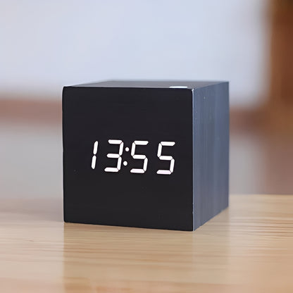 Digital Wood Clock Modern Style and LED Display
