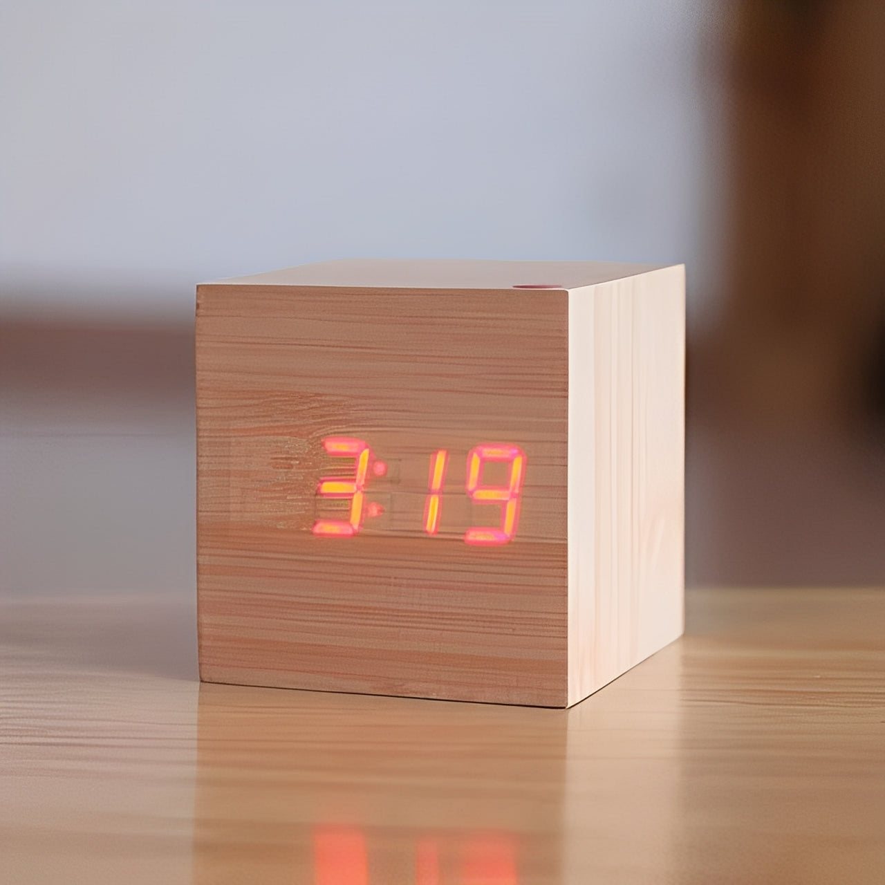 Digital Wood Clock Modern Style and LED Display