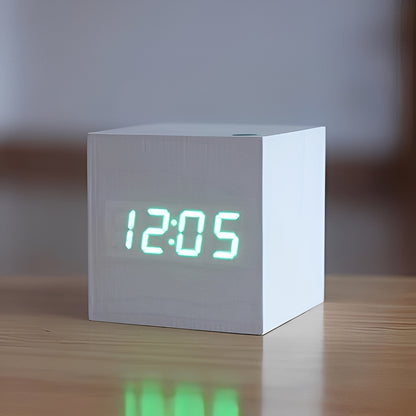 Digital Wood Clock Modern Style and LED Display