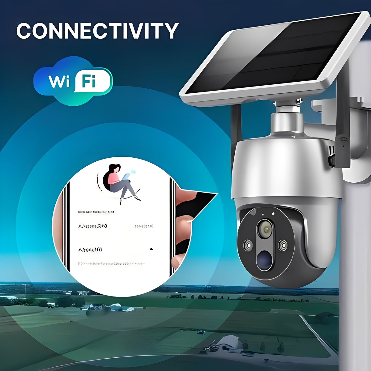 Outdoor Surveillance Camera Solar Powered and Wireless