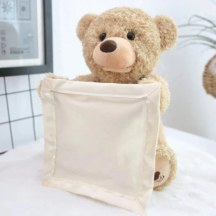 Interactive Plush Teddy Toy Peek-A-Boo Game for Children