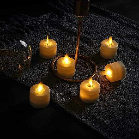 Flameless Candles 6 Pcs with Remote Control and Wavy Edge