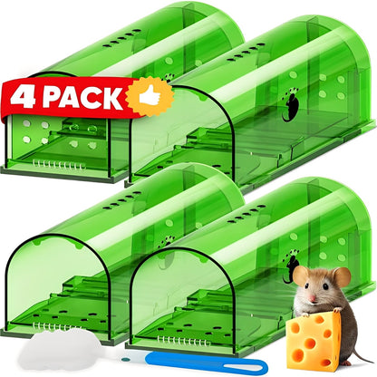 4 Pack Reusable Mouse Trap for Effective Rodent Control