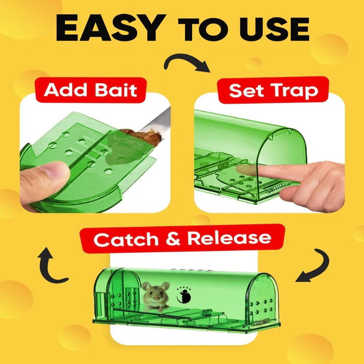 4 Pack Reusable Mouse Trap for Effective Rodent Control