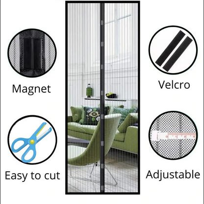 Magnetic Door Screen for Mosquito Protection and Air Flow