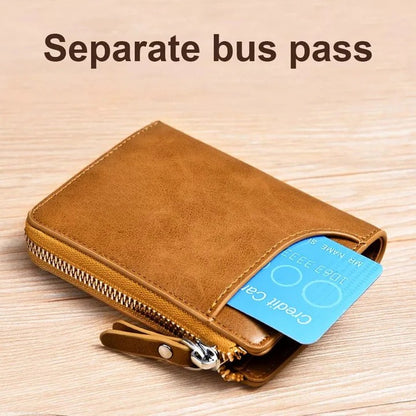 Credit Card Holder Wallet RFID Blocking Zipper for Men