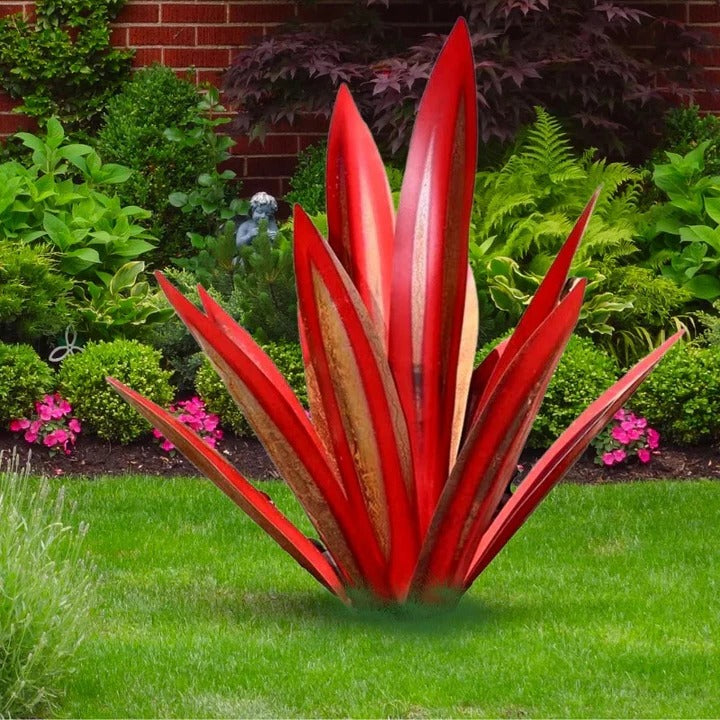 Decorative Metal Plant Agave Americana for Yard and Outdoor Space