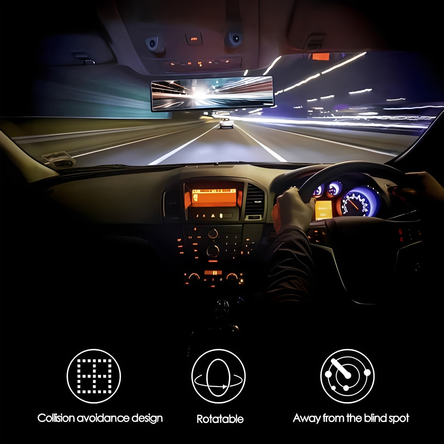 Clip On Rear View Mirror for Wide Field of View