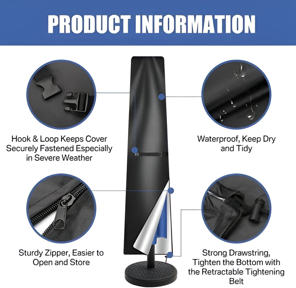 Outdoor Parasol Cover Waterproof for Sun and Rain Protection
