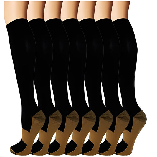 7 Pairs Compression Socks for Men and Women Workout and Travel