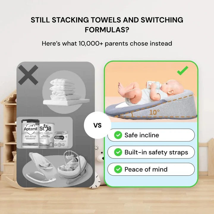Inclined Pillow Bed for Infants Reflux and Elevation