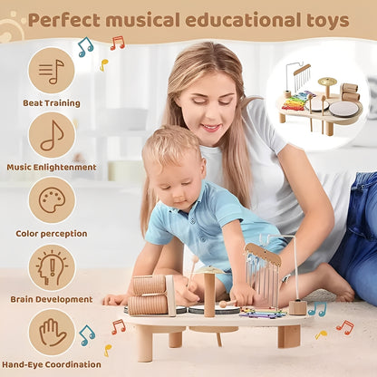 Wooden Drum Kit Montessori Style for Child Development