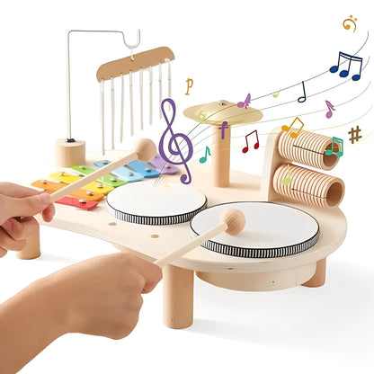Wooden Drum Kit Montessori Style for Child Development