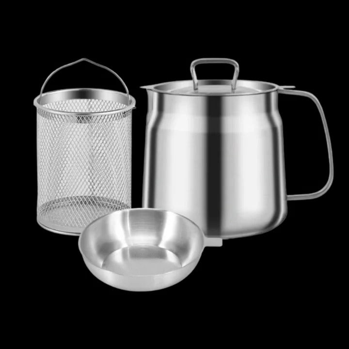 2 in 1 Deep Fryer Pot with Strainer for Home Cooking