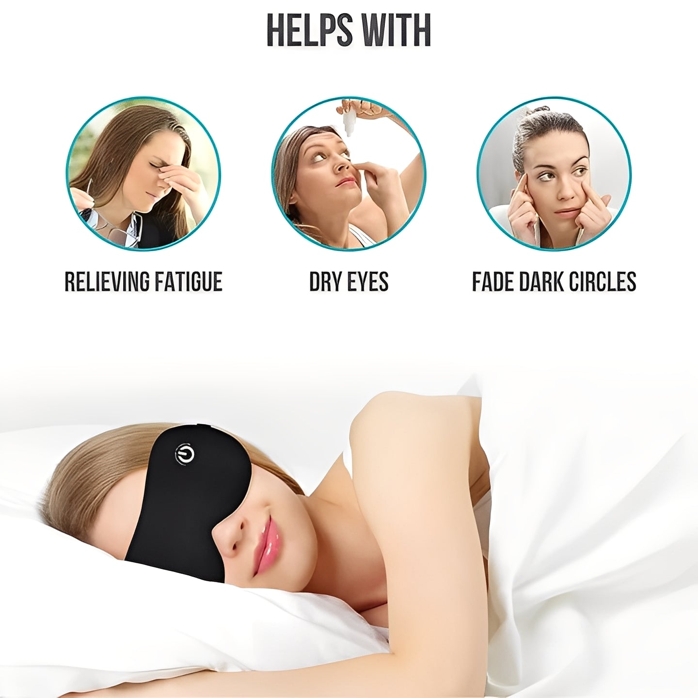Electric Heated Eye Mask Rechargeable for Relaxation and Relief