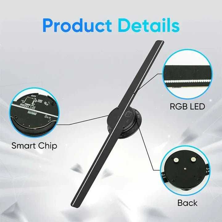 LED Fan Projector for 3D Hologram Visuals and Events