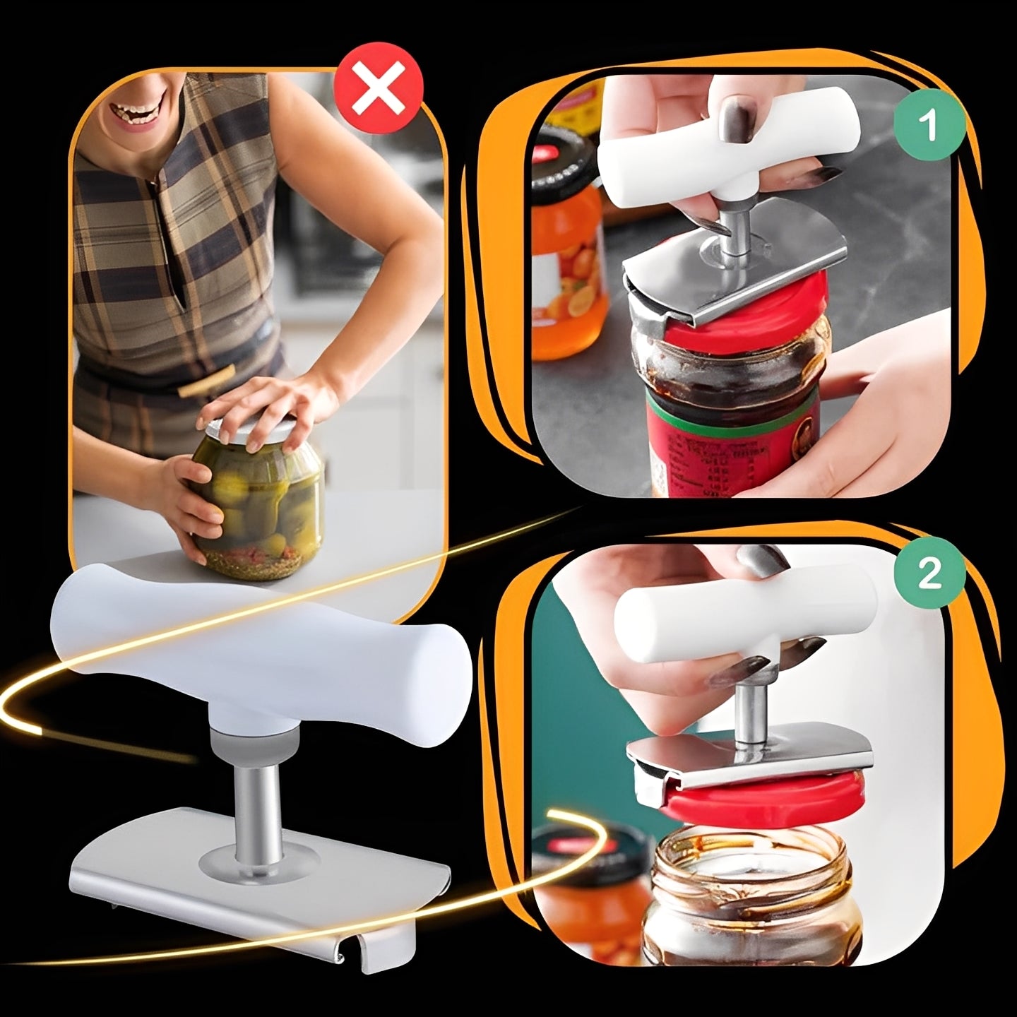 Jar and Bottle Opener Tool for Seniors