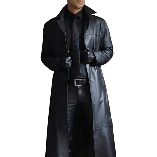 Men's Leather Coat Classic Style for Winter Wear