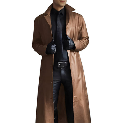 Men's Leather Coat Classic Style for Winter Wear