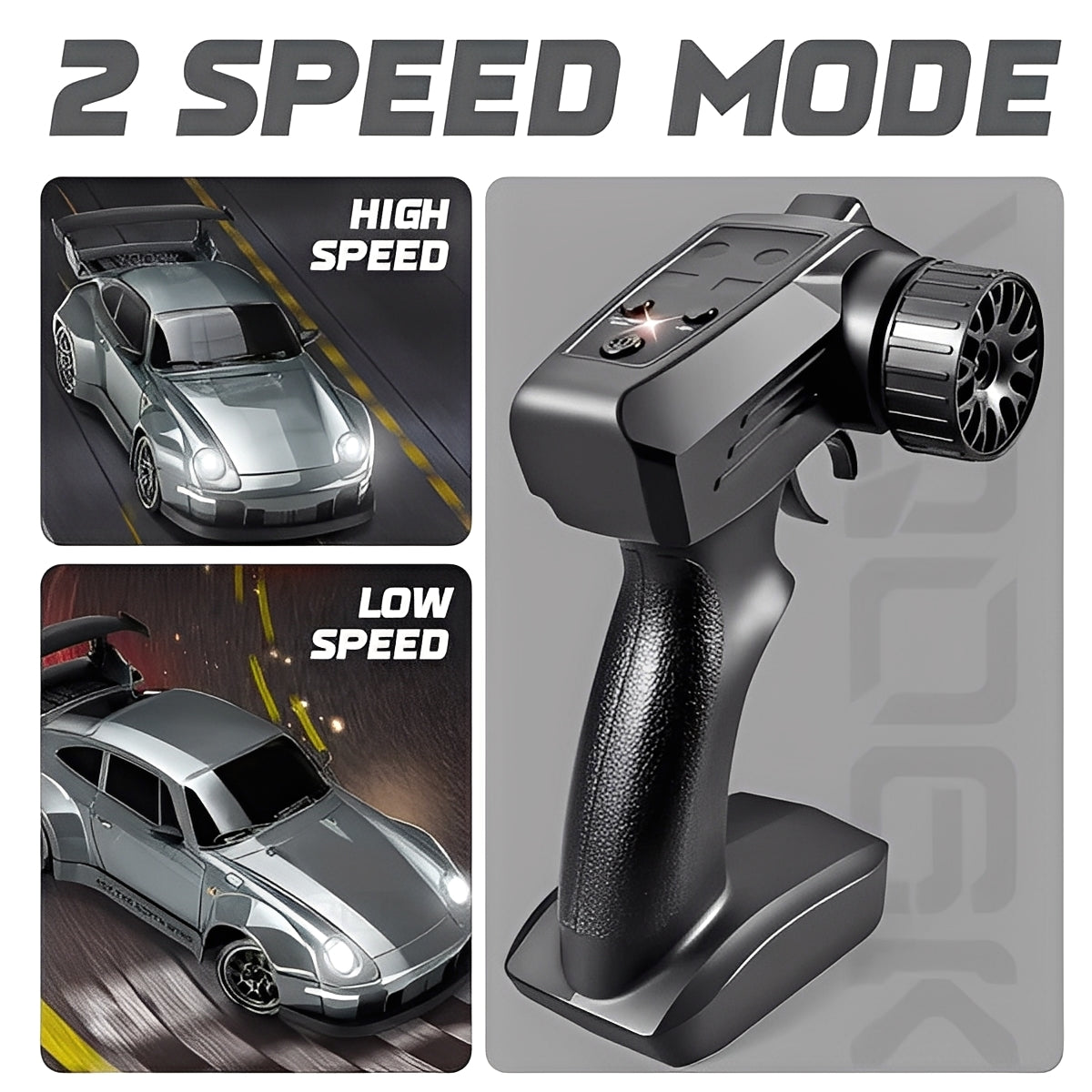 4WD RC Car Retro Style with LED Lights for Racing