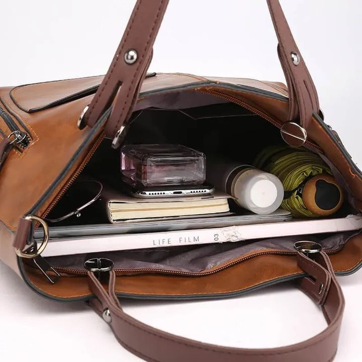 Leather Handbag for Women Crossbody or Tote