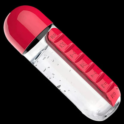 Pill Organizer Water Bottle for Medication and Hydration